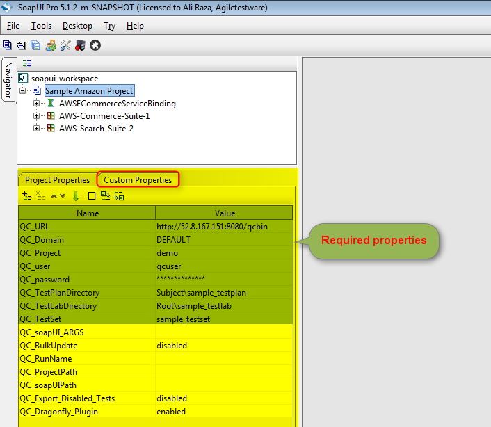 Required project properties