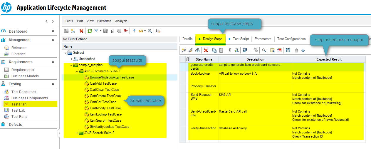 Tests visible in ALM TestPlan