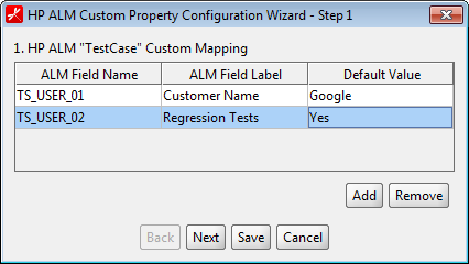 Save custom fields configuration