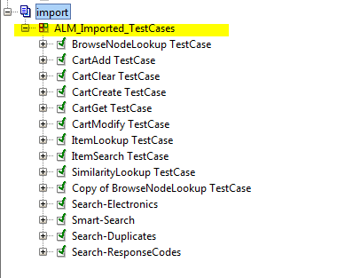 Imported test suite structure