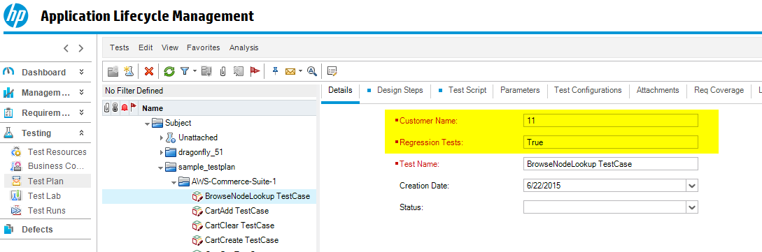 ALM custom user fields