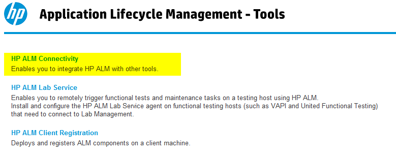 HP Quality Center Connectivity Add-in installation screen